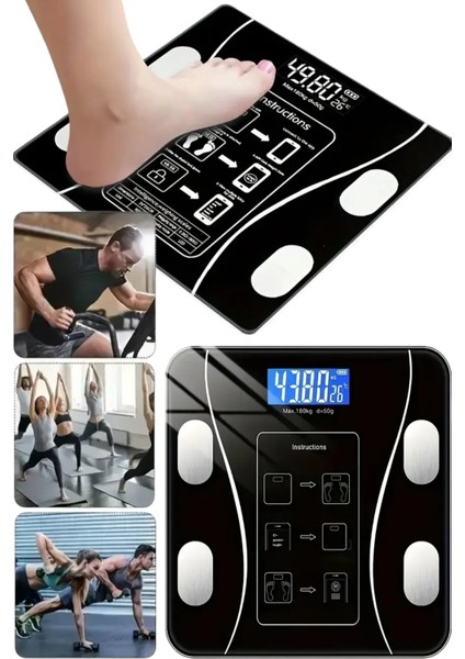 Bluetooth Bağlantılı Sporcu Terazi, Telefon Üzerinden Kolayca Takip Edin, Şık ve Kullanışlı. fiyatları