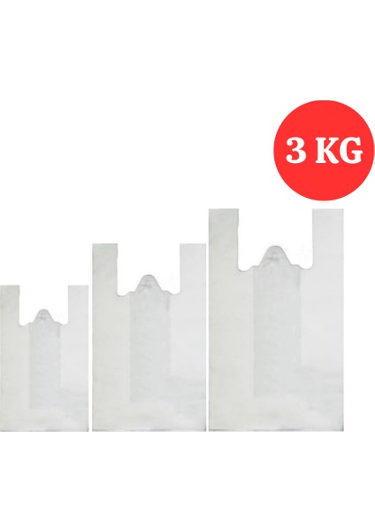 Kırık Beyaz Kalın Poşet 3 kg (Küçük, Orta, Büyük) Atlet Poşet Çöp Poşeti Market Manav Poşeti fırsatları
