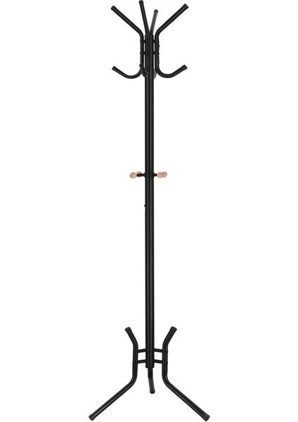 RCR17B Sağlam Metal Elbise Askısı, Portmanto, Yüksekliği Yaklaşık 176 cm Siyah