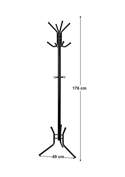 RCR17B Sağlam Metal Elbise Askısı, Portmanto, Yüksekliği Yaklaşık 176 cm Siyah fiyatları