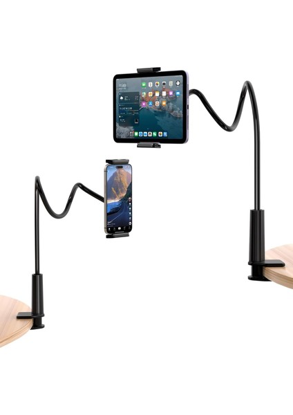 90 cm Akrobat Esnek Tablet ve Telefon Tutucu Stand Siyah