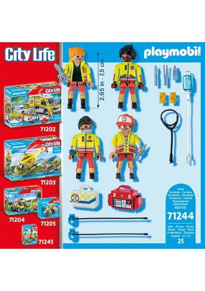71244 City Life Tıbbi Ekip, Playmobil Tıbbi Oyuncak, Acil Servis Oyuncak Seti, Doktor Oyuncağı, Acil Durum Ekibi, 4 Yaş ve Üzeri Çocuklar Için Uygun Kurtarma Oyuncak, Oyun Seti modelleri