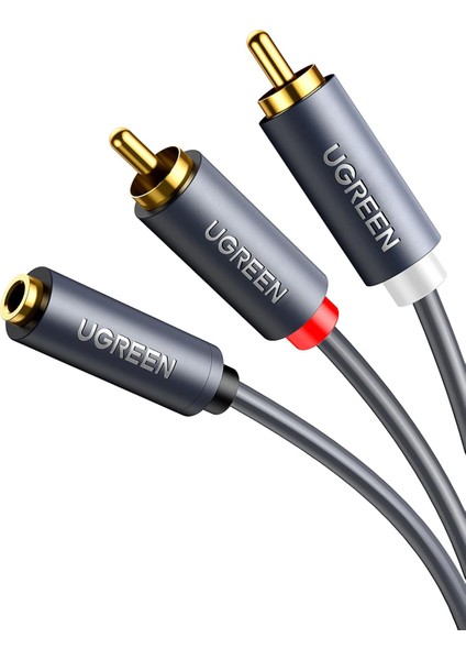 3.5 mm Jack Girişi Aux To 2 Rca Ses Aktarma Kablosu 1 Metre