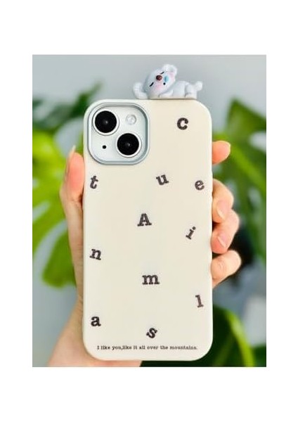 Aksesuar Iphone 14 Plus - 15 Plus ile Uyumlu Koala Tasarımlı Oyuncaklı Silikon Kılıf modelleri