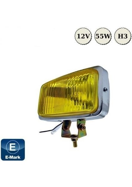 2 Adet Carub Sis Lambası Krom Sarı Maxtel JF-105 Tip 16X8,7X6CM