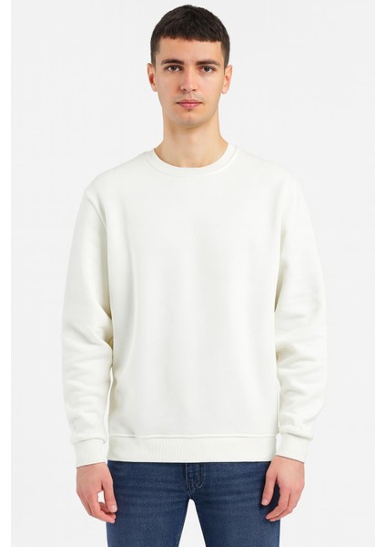 Erkek Oversize Uzun Kol Sıfır Yaka SWEATSHIRT-7383