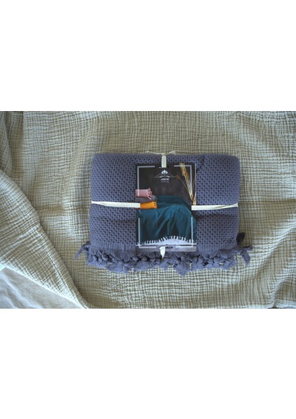 %100 Pamuk Pike Yaz/kış 4 Mevsim Kullanılabilir Yumuşacık Waffle Petek Pike Çift Kişilik Antrasit fırsatları