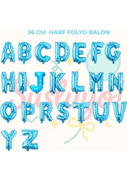 36 cm Mavi Harf Folyo Balon fiyatları