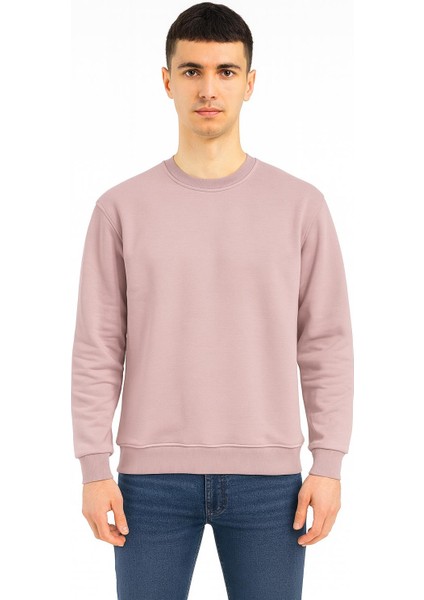Erkek Oversize Uzun Kol Sıfır Yaka SWEATSHIRT-7383