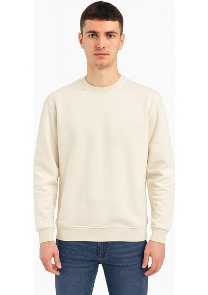 Erkek Oversize Uzun Kol Sıfır Yaka SWEATSHIRT-7383
