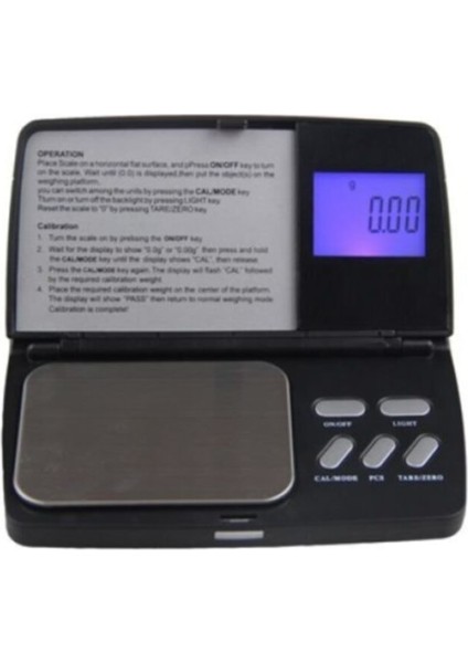 Hassas Dijital Terazi, 0,05G Hassasiyet, 500G Kapasite, Hafif ve Şık Tasarım