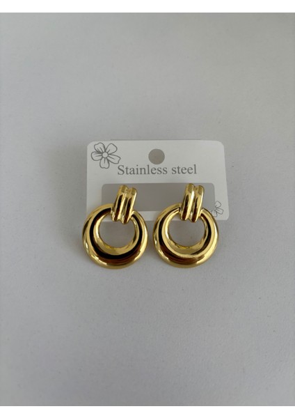 Gold Renk Çelik Küpe