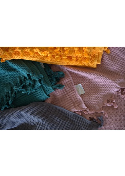 %100 Pamuk Pike Yaz/kış 4 Mevsim Kullanılabilir Yumuşacık Waffle Petek Pike Çift Kişilik Pembe