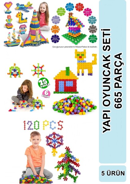 Yapı Oyuncak Stem Eğitici Oyuncak Seti 5 Oyun 665 Parça