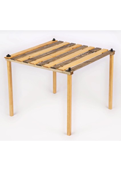 Ahşap Kamp Masası, Katlanabilir, Çantalı, Bahçe Balkon Plaj Piknik Masası 60X60 cm Ceviz/kiraz fiyatları