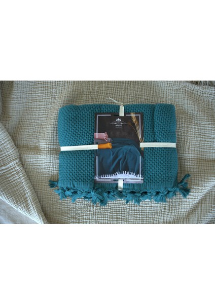 %100 Pamuk Pike Yaz/kış 4 Mevsim Kullanılabilir Yumuşacık Waffle Petek Pike Çift Kişilik Yeşil fırsatları