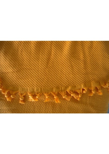 %100 Pamuk Pike Yaz/kış 4 Mevsim Kullanılabilir Yumuşacık Waffle Petek Pike Çift Kişilik Turuncu