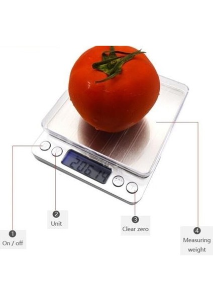3 kg Dijital Çok Renkli Cam Mutfak Tartısı, Hassas Ölçüm, Güvenilir ve Şık Tasarım