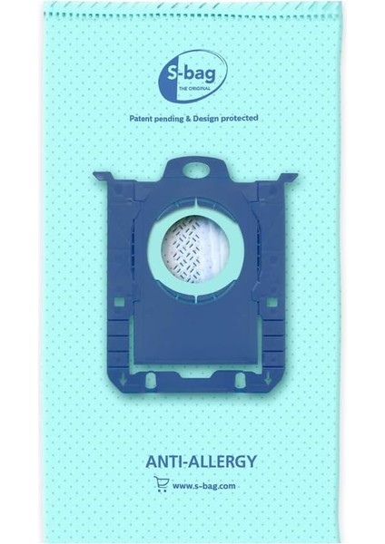 S-Bag® Anti-Alerjik Elektrikli Süpürge Torbası - Evrensel Uyumluluk, Alerji Sorunu Olanlar Için Ideal, Hijyenik Kapatma Sistemi, Yüksek Kalite Malzeme, 4'lü Paket, FC8022/04
