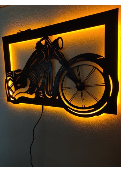 Motor Tutkunlarına Özel: Chopper Motosiklet LED Işıklı Mdf Duvar Dekoru modelleri