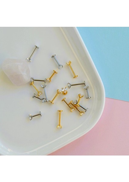 Kalp Tektaş Cerrahi Çelik Piercing Tragus Helix Kıkırdak Conch Lobe Dil Uyumlu