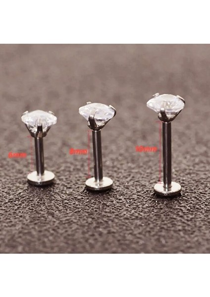 Kalp Tektaş Cerrahi Çelik Piercing Tragus Helix Kıkırdak Conch Lobe Dil Uyumlu