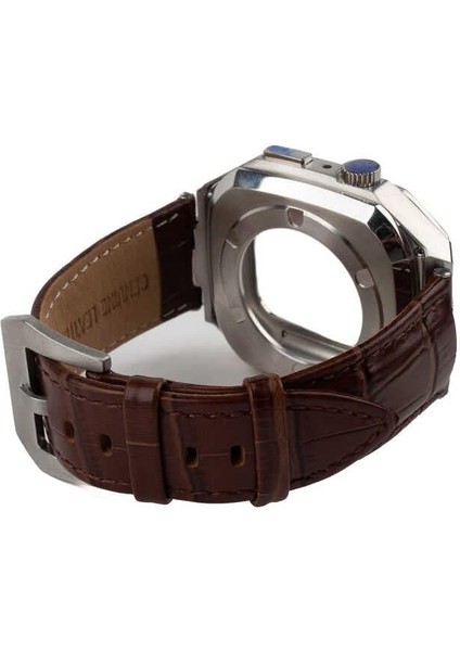 ​​​ Ile Uyumlu Watch 7 45MM Krd-67 Kordon Kahverengi-Gümüş fiyatları