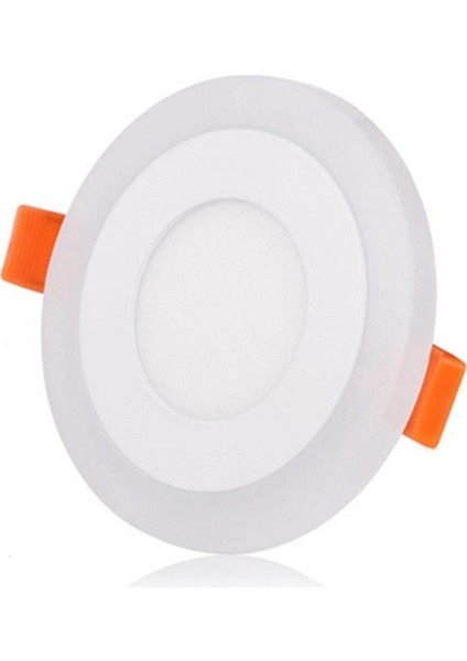 Geldi 2 Adet Çift Renkli Hero LED Panel 3+3 Watt Dış Çapı 10 cm Mavi-Beyaz Iki Renkli Tavan Spot Lambası