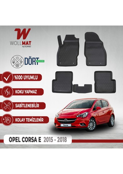 Opel Corsa E Paspas 2014 2019 Arası 3D Havuzlu Paspas