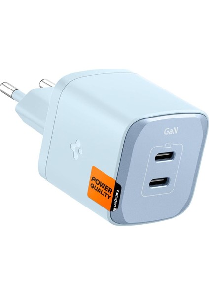 45W Usb-C 2 Port Mini Hızlı Şarj Aleti Pps 2.0 / Isı Düşürücü Gan Iıı Destekli Akım Korumalı Güç Adaptörü iPhone & Android & iPad & MacBook Type-C PE2203 Blue - ACH05156