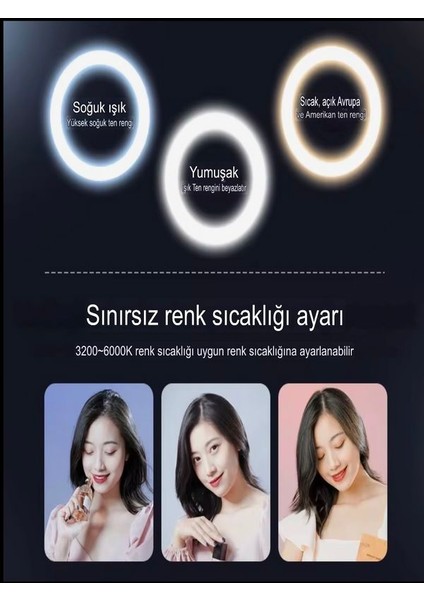 Rgb LED Halka Işık 168CM Teleskopik Tripodlu, 160 Led, Telefon Tutucu, Katlanabilir Ring Light fırsatları