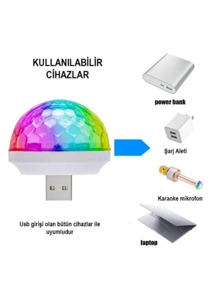 USB Girişli Sese Duyarlı Disko Topu