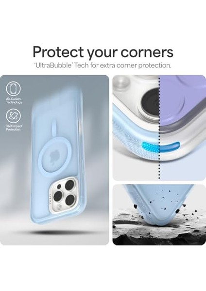 Ciel By Cyrıll iPhone 16 Pro Max Magsafe Kılıf Ultrasheer Mag Sararma Karşıtı Hava Kanalı Teknolojisi™ Askeri Sınıf Koruma Baby Blue Mat Kapak - ACS08248 modelleri
