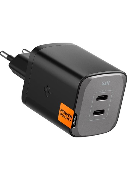 65W Usb-C 2 Port Mini Hızlı Şarj Aleti Pps 2.0 / Isı Düşürücü Gan Iıı Destekli Akım Korumalı Güç Adaptörü iPhone & Android & iPad & MacBook Type-C PE2204 Black - ACH05163