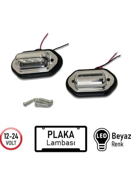 Carub Plaka Lamba 12-24V Nikel Smd Ledli Beyaz - 2 Adet