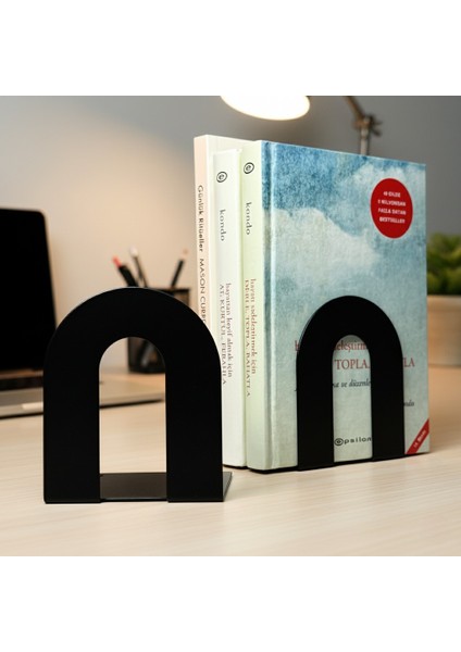 2'li Metal Kitap Desteği Kitap Tutucu (Ikili) Dekoratif Aksesuar