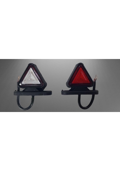 Takoz Boynuz Lamba Üçgen Ok Mini 2 Ledli Neon LED 12V-24V Uyumlu Kırmızı-Beyaz 2 Adet