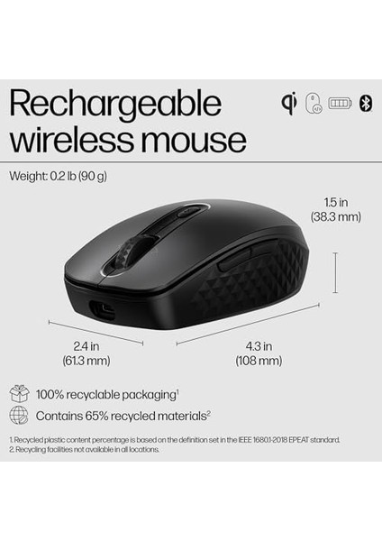 690 Qi Şarjlı Kablosuz Fare/24 Ay Pil ÖMRÜ/4000 Dpi'ye Kadar Çoklu Yüzey Izleme/aes 128 Bit Şifreleme modelleri