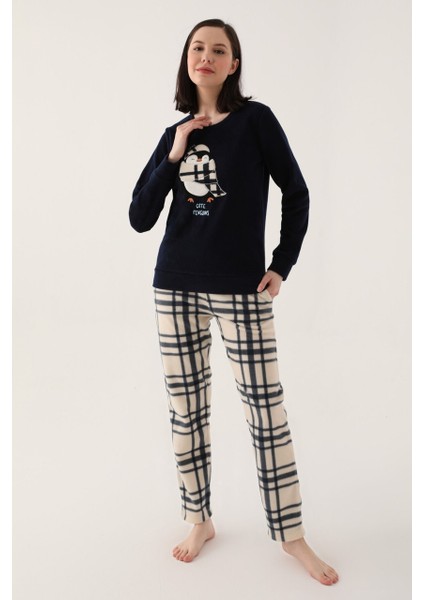 Cute Penguins Lacivert Kadın Uzun Kol Pijama Takım fırsatları
