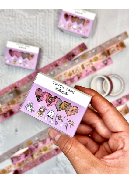 Sevimli Cadılar 4'lü Washi Bant Set/washi Tape/masking Tape/desenli Bant