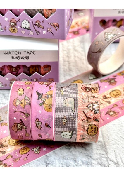 Sevimli Cadılar 4'lü Washi Bant Set/washi Tape/masking Tape/desenli Bant modelleri