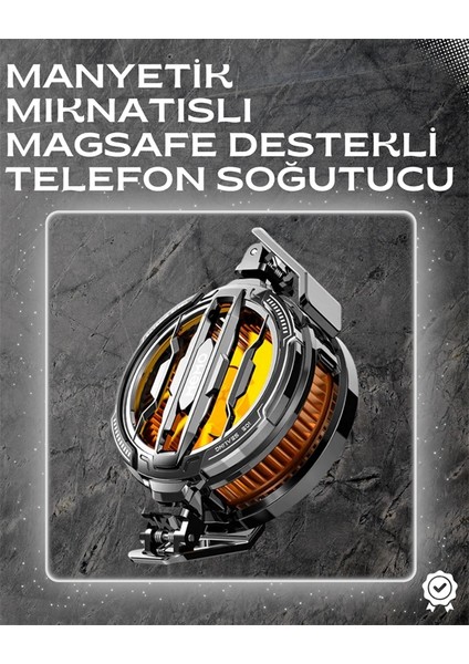 LED Işıklı Telefon Soğutucu | Ultra Sessiz Fan | Mıknatıslı ve Aparatlı Bağlantı