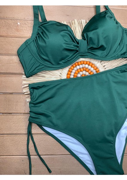 Kadın Siyah Likralı Esnek Şık Rahat Büyük Beden Telli Balenli Toparlayıcı Yüksek Bel Bikini Takım modelleri