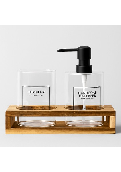 Banyo Sıvı Sabunluk Seti Cam