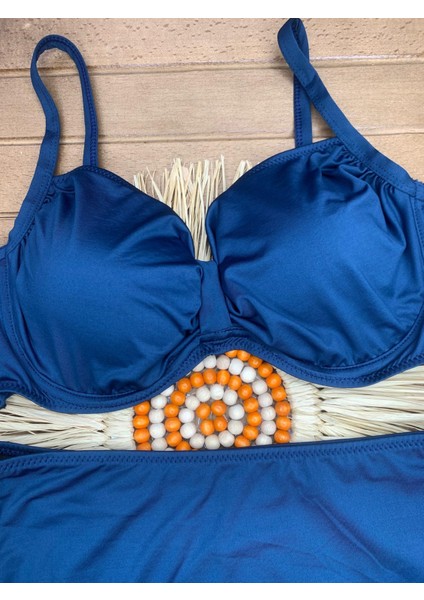 Kadın Siyah Likralı Esnek Şık Rahat Büyük Beden Telli Balenli Toparlayıcı Yüksek Bel Bikini Takım fiyatları