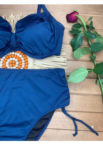 Kadın Siyah Likralı Esnek Şık Rahat Büyük Beden Telli Balenli Toparlayıcı Yüksek Bel Bikini Takım modelleri