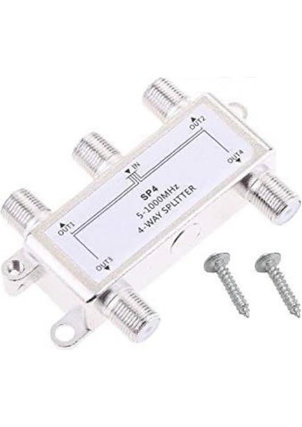 2048 Uydu 4'lü Splitter Kablo Tv Rg6 Anten Çanak Çoklayıcı Dağıtıcı 3D Hd Sd Yayınları Destekler Yüksek Kalite Saf Bakır Iç Malzemeden Üretilmiştir Parazitleri Önleyici Özelliğe Sahiptir