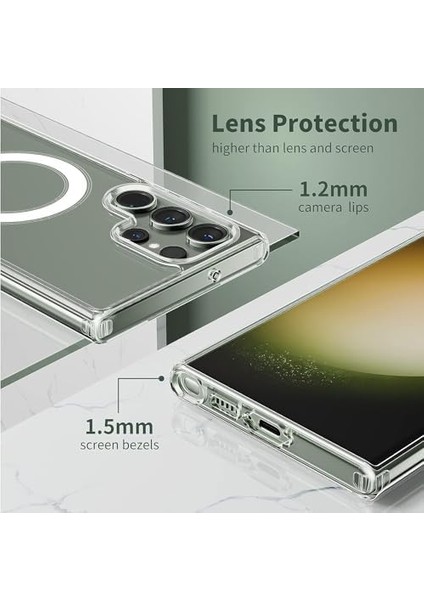 Trend Galaxy S25 Ultra Uyumlu Kablosuz Şarj Özellikli Şeffaf Kılıf Silikon Sararmaya Dayanıklı Kalın Koruyucu Güçlü Manyetikli Hybrid Kılıf ( S25 Ultra) modelleri