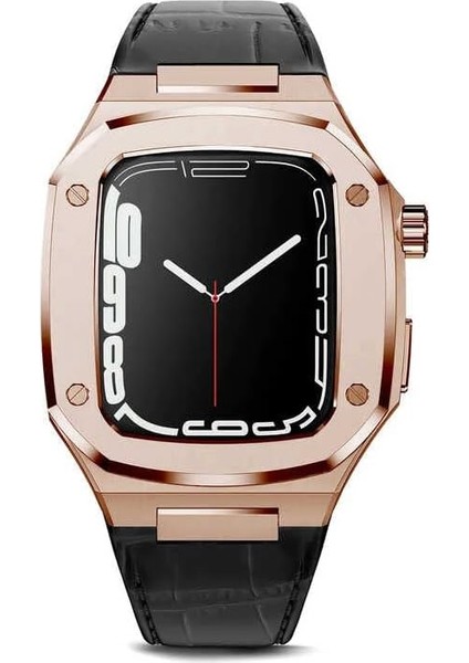 ​​​ Ile Uyumlu Watch 7 45MM Krd-67 Kordon Siyah-Rose Gold