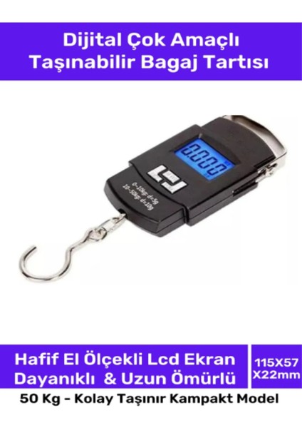 Taşınabilir Dijital Tartı, 50 kg Kapasite, Çok Renkli, Plastik, Garantili
